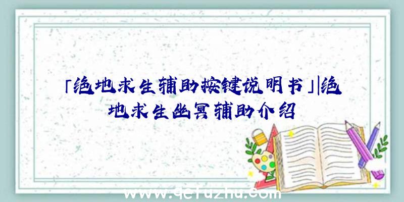 「绝地求生辅助按键说明书」|绝地求生幽冥辅助介绍